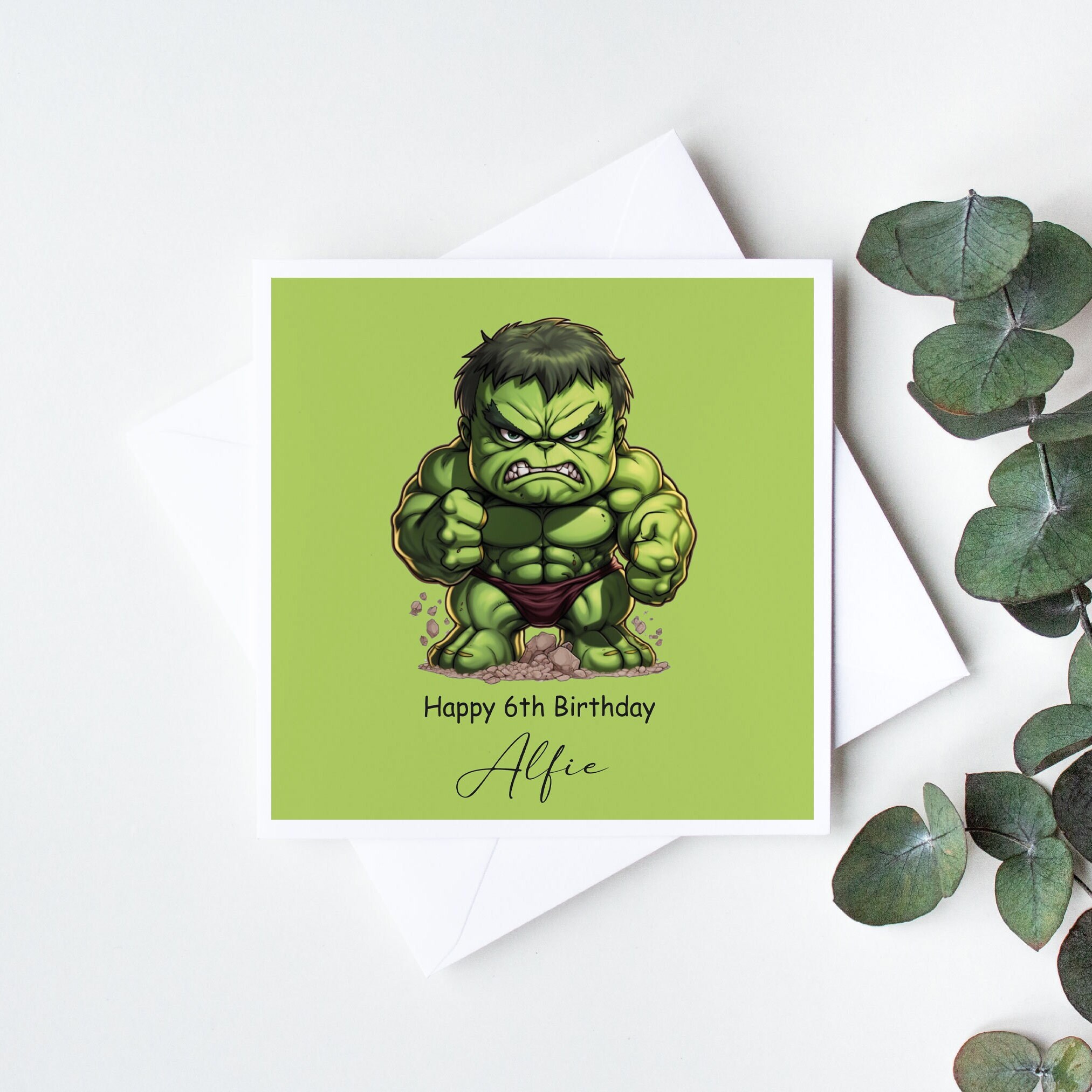 Personalised Hulk Birthday Card Superhero 4th 5th 6th 7th - Etsy