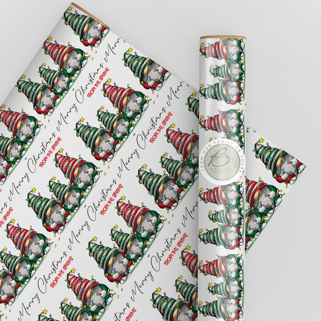 Personalised Christmas Wrapping Paper Merry Christmas Eco Etsy