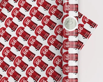 Customised Football Happy Birthday Wrapping Paper - Personalised Football Gift Wrap, Manchester United