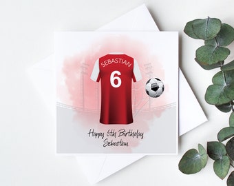 Arsenal Football Birthday Card for Grandson, Son, Brother, Personalised Birthday Card, Arsenal Card, Any Age Card, Card for Him