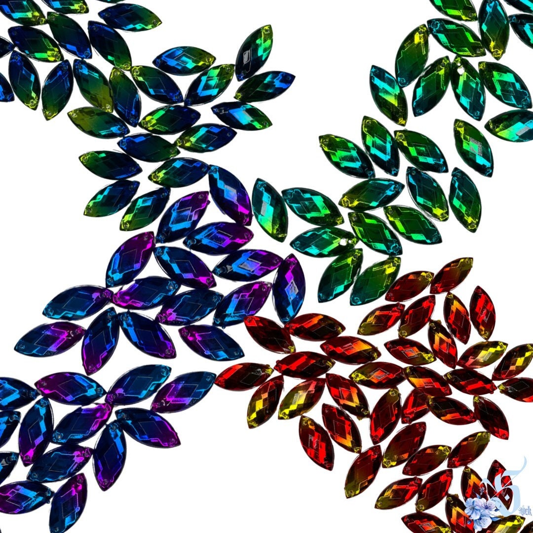 Loose Resin Horse Eye Rhinestones Ombré Sew on Stones Horse Eye Ombré