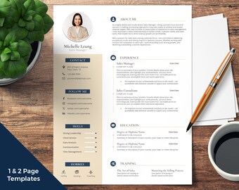 Plantilla de CV Word, CV profesional, CV de 2 páginas, Plantilla de CV ejecutivo, CV ATS, CV ejecutivo, CV, CV profesional