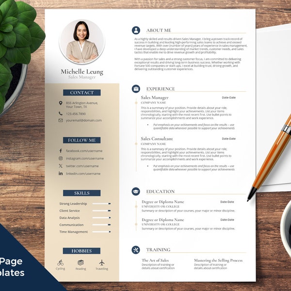 Resume Template Word, Professional CV, 2 Page Resume, Executive Resume Template, ATS Resume, Executive Resume, Resume, Professional Resume