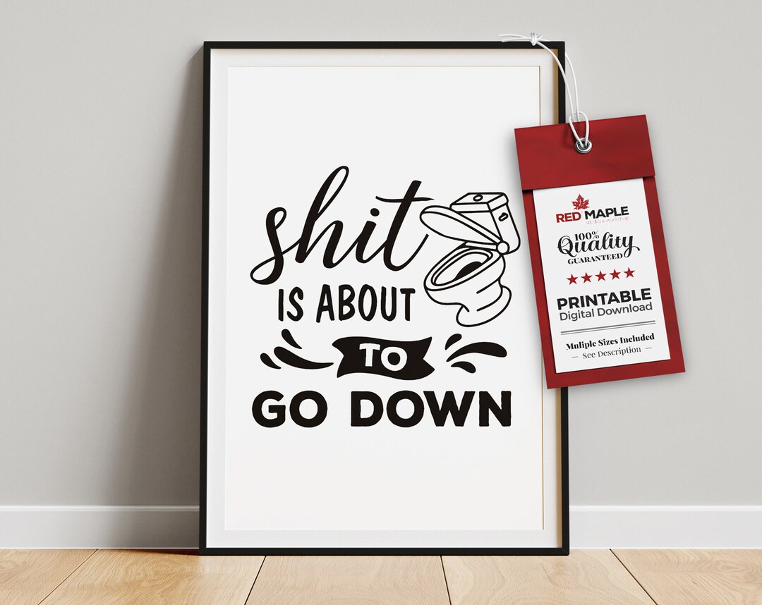 Funny Bathroom Sign, Toilet Humor Wall Art, Funny Bathroom Art ...
