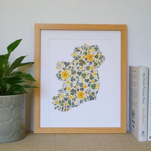 Carte pressée de fleurs sauvages de l'Irlande | Carte de l'Irlande | Cadeau irlandais | Art irlandais | Cadeau d'Irlande | Impression irlandaise | Cadeau de la Saint-Patrick