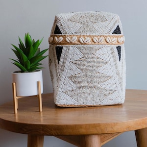 Bali Box basket, Bamboo beads box organizer, Bamboo basket beads for offering, set of 2 storage