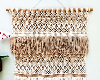 Large macrame wall hanging, Headboard Macrame green Large, Woven wall hanging, Modern Mountains tapestry