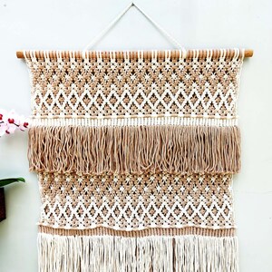 Large macrame wall hanging, Headboard Macrame green Large, Woven wall hanging, Modern Mountains tapestry
