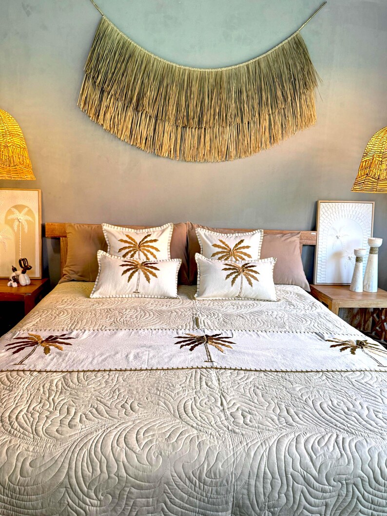 Seagrass Over Bed Wall Decor, Boho Bedroom Art, Coastal Vibes image 8