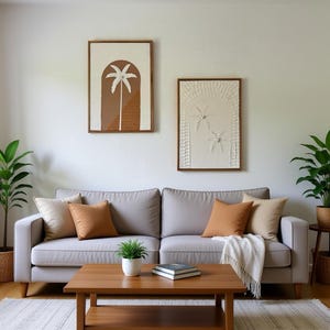 Cuadro de yeso con palmera enmarcada, decoración de pared para sala de estar, regalos creativos