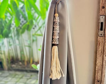 Seashell Tassel Curtain Tieback, Coastal Nursery Decor