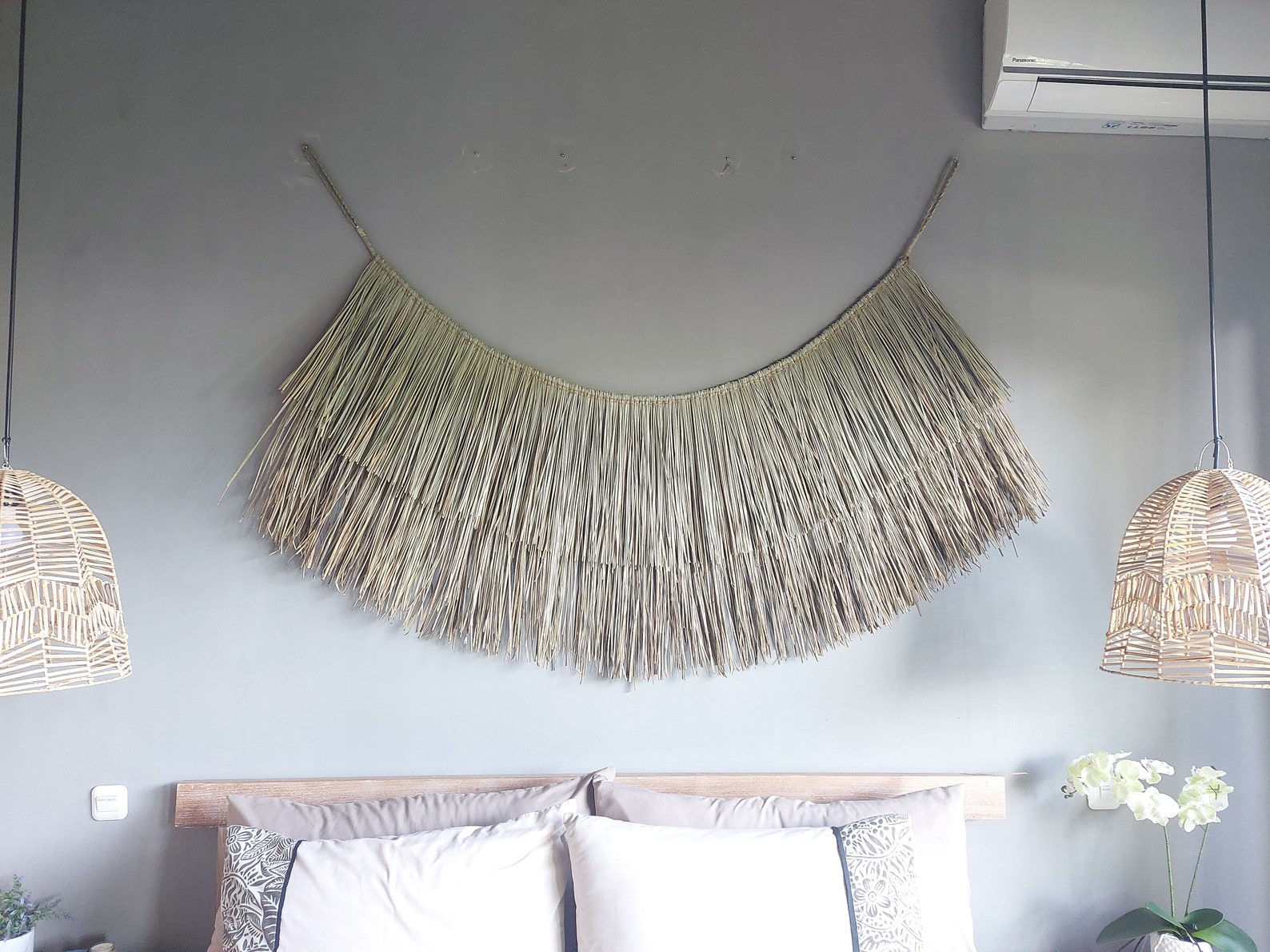 Mendong Over Bed Wall Decor, Seagrass Over the Bed Wall Decor, Bedroom