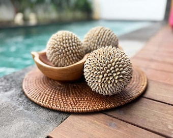 Cowrie Shell Ball Set, Coastal Table Decor, Beach House Ornament