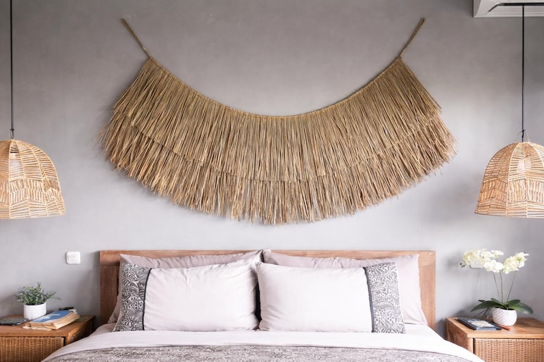 Seagrass Over Bed Wall Decor, Boho Bedroom Art, Coastal Vibes image 4
