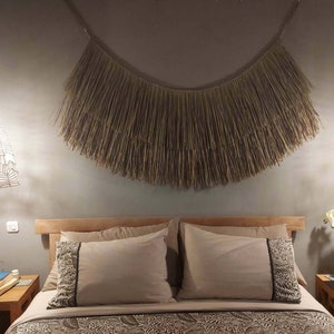 Mendong over bed wall decor, seagrass over the bed wall decor, bedroom wall decor over the bed boho, seagrass wall decor