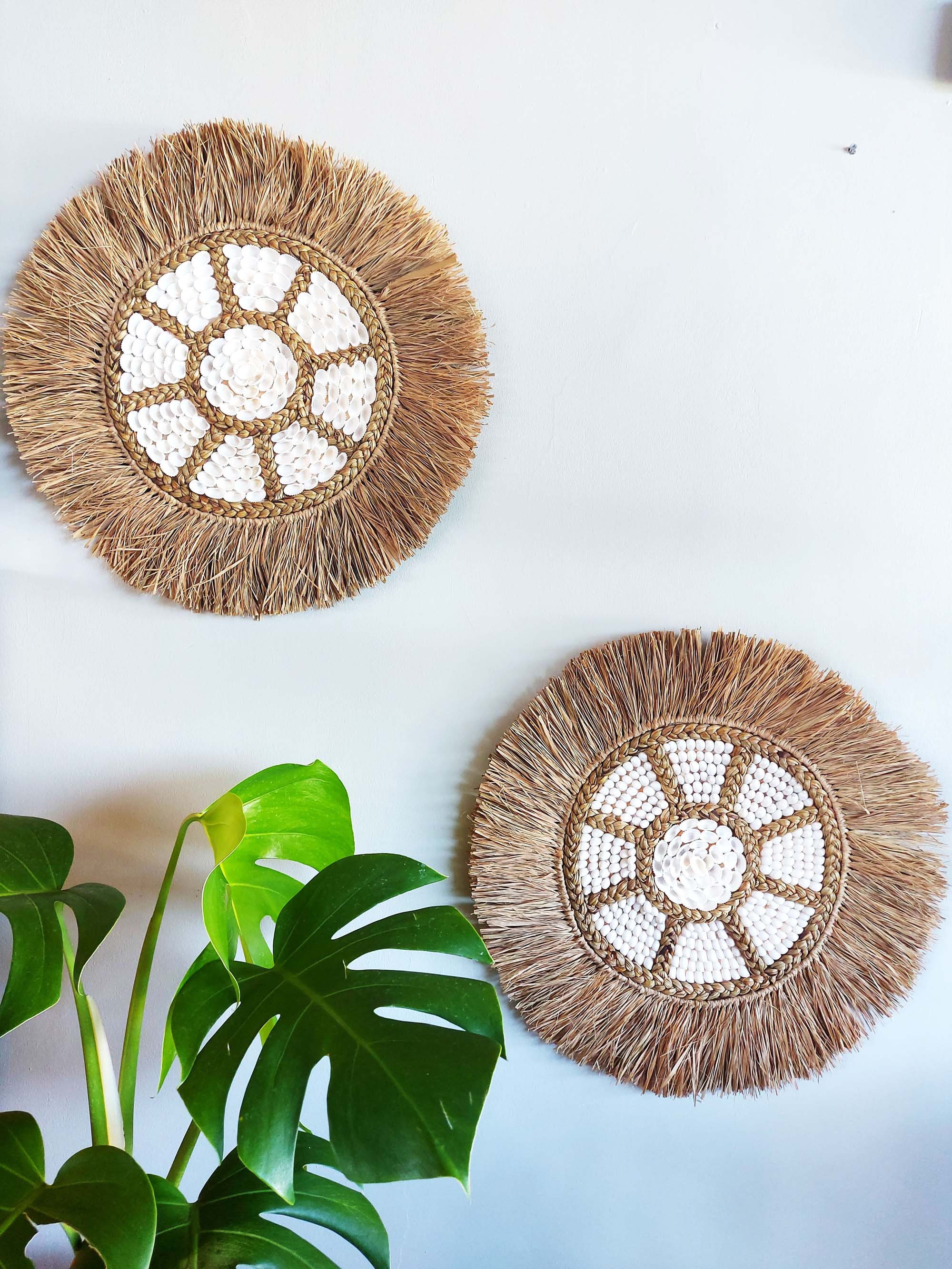 Seagrass Wall Decor Set of 2 Wall Hanging Woven Natural - Etsy