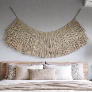 Seagrass Over Bed Wall Decor, Boho Bedroom Art, Coastal Vibes image 1