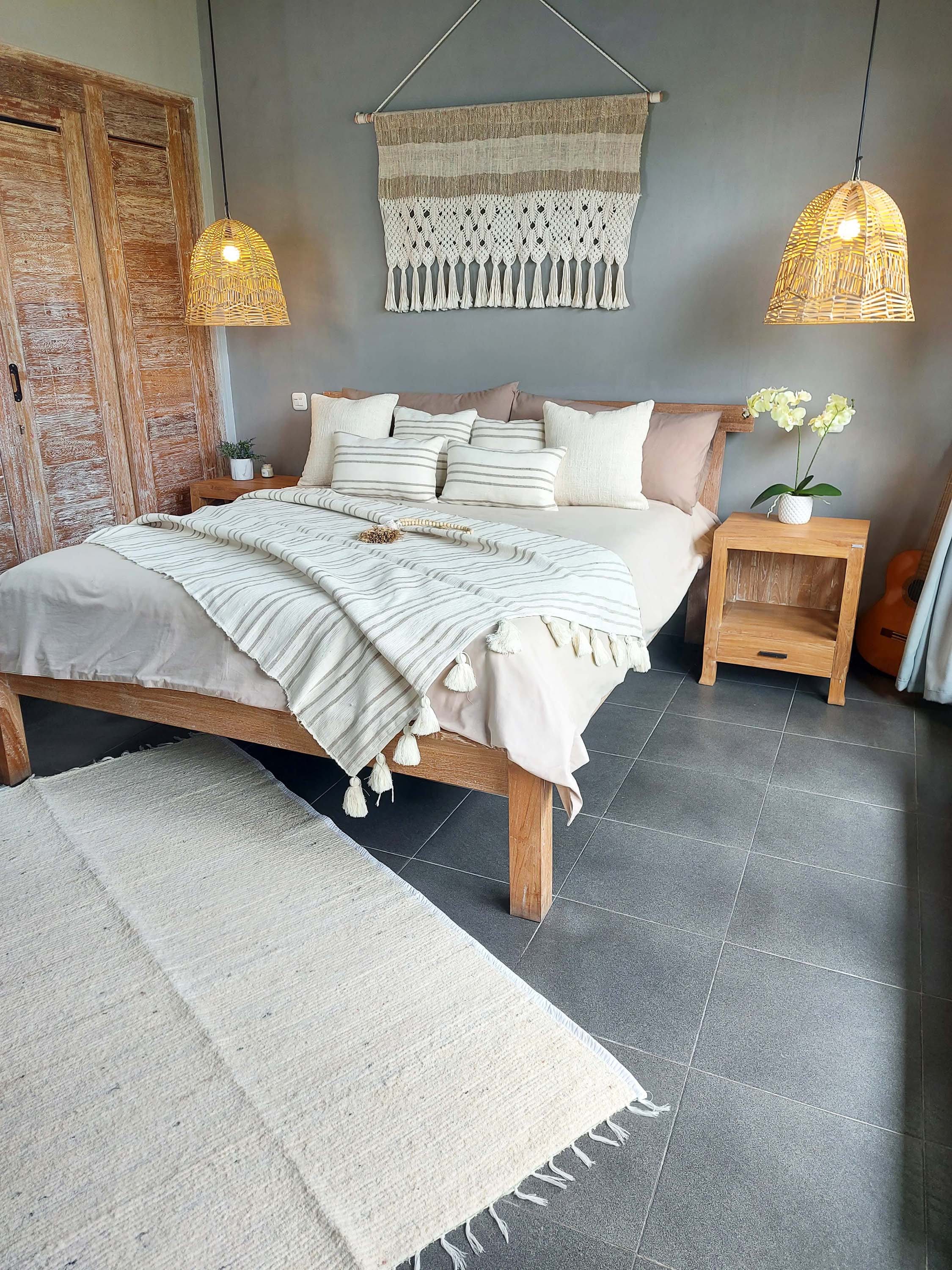 Kayacream and Brown Striped Throw Blanket Boho With Tassel Etsy UK