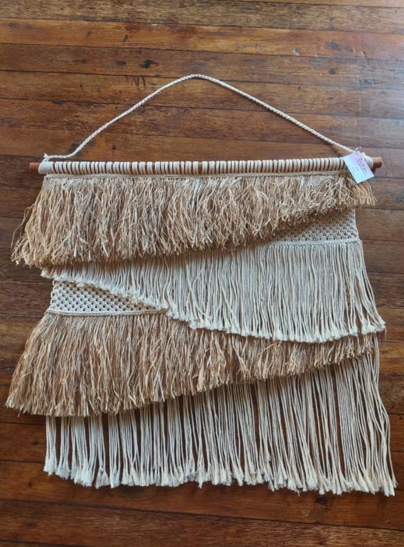 Natural Raffia Macrame Headboard, Large Woven Tapestry - Etsy