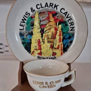 Lewis and Clark Cavern Miniature Souvenir Cup & Saucer Collectible