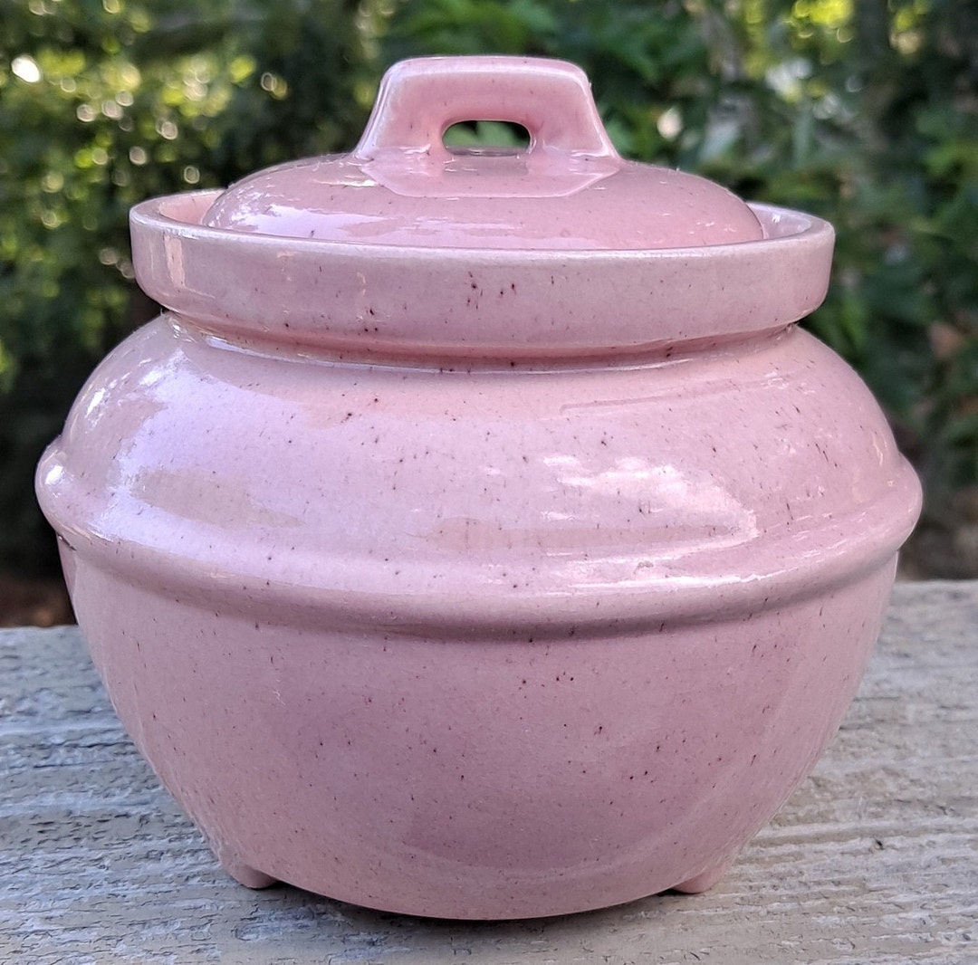 Midcentury California Pottery Sugar Bowl With Lid Pink Etsy