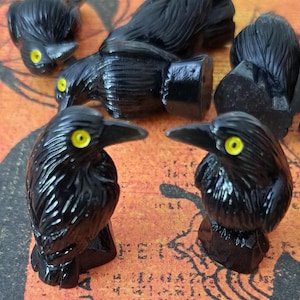 Miniature Black Bird, Raven, Crow, Craft, Diorama, Terrarium, fairy garden, gothic, Halloween, Fall, Trinket, Charm, Die Cast, Favor