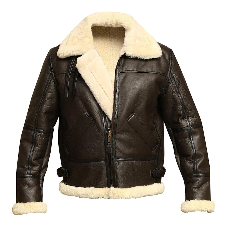 RAF Aviator WWII Pilot Fur Shearling B3 Bomber Jacket Mens - Etsy