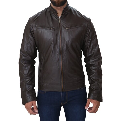 Brown Motorcycle Racing shops Jacket For Mens Handmade Brown Biker Cafe Racer Jackets