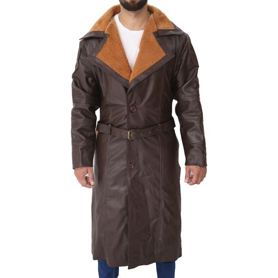 Ryan Gosling s Blade Runner 2049 Trench Coat Brown Leather Trench