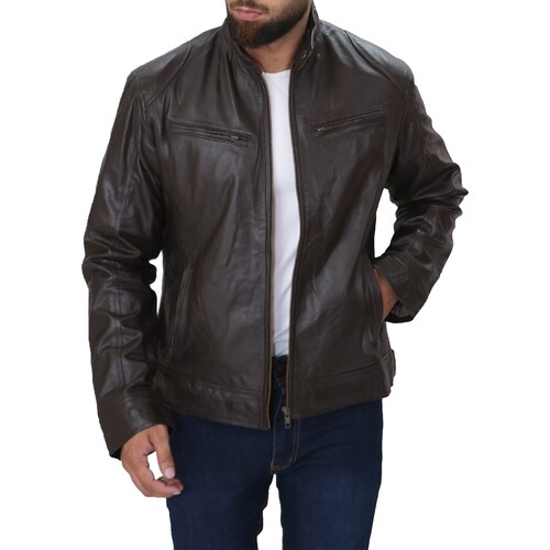 Brown Motorcycle Racing shops Jacket For Mens Handmade Brown Biker Cafe Racer Jackets