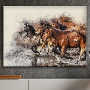 Extra Large Canvas, Wild Horses Large Wall Decor, Extra Large Wall Painting, Horse Wall Decor Living Room, Canvas Wall Art, Gifts for Mom