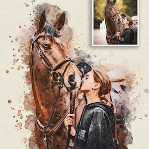 Personalisiertes Pferd Geschenk, Pferdeportrait, Pferd Liebhaber Geschenk, Einzigartiges Geschenk für Pferd, Pferd Geschenk, Reiter Geschenke, Reiter Geschenk