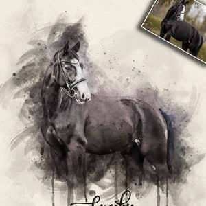 Custom Horse Portrait, Horse Gift, Equine Art, Horsy, Horse Painting