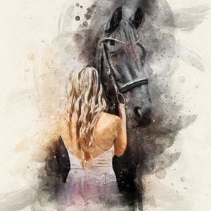 HORSE Wall Art Print, Equestrian Art, Watercolor Horse Decor painting, Horse painting, Horse Lover Gifts, Horse Art, Horse Equestrian Gifts