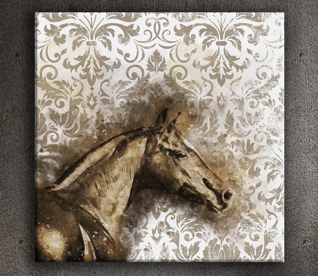 Extra Large Canvas Wall Art Horse, Large Victorian Wall Decor, Abstract
