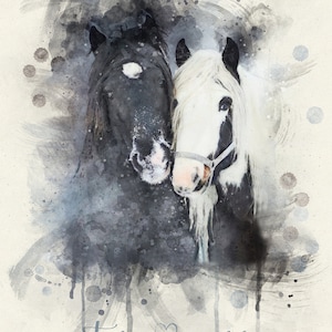 Custom Horse Portrait, Gift For Horse Lovers, For Animal Lovers, Pet Portrait, Cartoon Horse Portrait, Personalised Horse Portrait