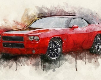 Custom Car Portrait from Photo, Classical Car Lover, Vintage Car Illustrated, Boys Room Car Decor, Personalized Car Poster, Gift for Dad