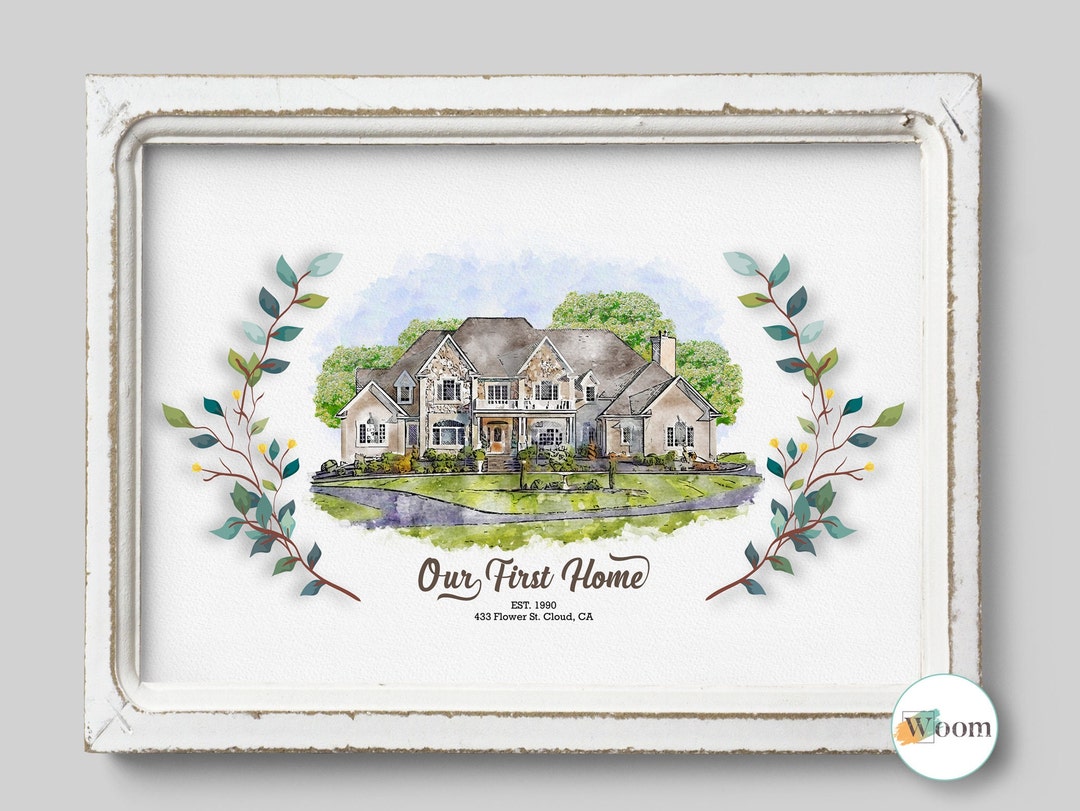 Custom House Portrait on Canvas, Custom Home Portrait From Photo ...