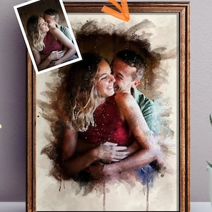Valentines Day Gift For Him Personalized Mens Valentines Gift For Her Husband Valentine Gift Boyfriend Valentines Day Gift Watercolor Canvas