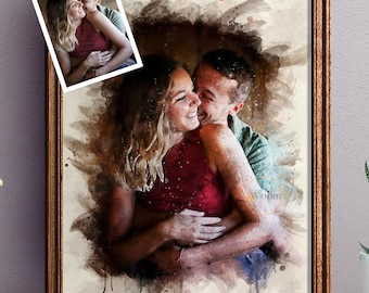 Valentines Day Gift For Him Personalized Mens Valentines Gift For Her Husband Valentine Gift Boyfriend Valentines Day Gift Watercolor Canvas