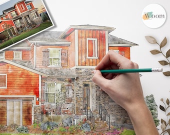 Custom Watercolor House Portrait, Personalized Housewarming Gift, First Home Gift, Digital Watercolor Home Painting, Realtor Closing Gift