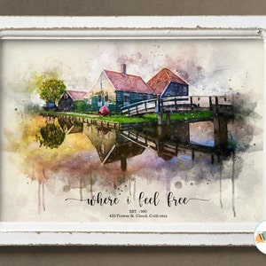 Custom Watercolor House Portrait,First Home Gift,Realtor Closing Gift,Home Portrait,Watercolor House Painting,Personalized Housewarming Gift
