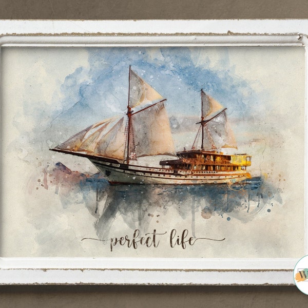 Custom Made for You, Custom Watercolor Boat Painting from Photo, Yacht Portrait, Housewarming Gift, Ship illustration, Gift for Sailor