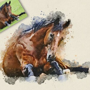 Custom Horse watercolour Custom Drawing Horse Portrait From Photo Personalized Sketch Art Custom Horse Digital Art Photo to Drawing