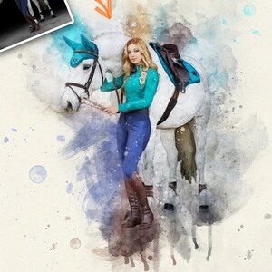 Dibujo personalizado de la foto, Personalizado de la foto, Pintura de caballos, Pintura de mascotas, Gato, Mascota, Arte de pared, Comisión de arte, Retrato de perro