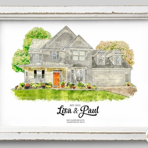 Custom Housewarming Gift, Watercolor Home Portrait, Watercolor Print, Home Portrait Sign, Our First Home Gift, Wedding Gift Idea, Home Print