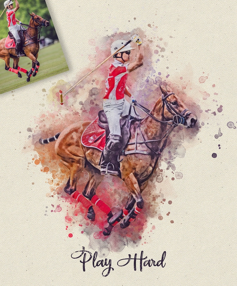 Custom Horse watercolour Custom Drawing Horse Portrait From Photo Personalized Sketch Art Custom Horse Digital Art Photo to Drawing