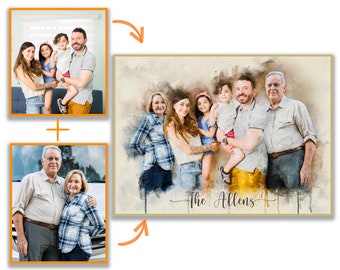Add Deceased Loved One To Picture, Add Person To Photo, Custom memorial gift, Gift for Dad Mom, Merge Pictures, Combine Photos