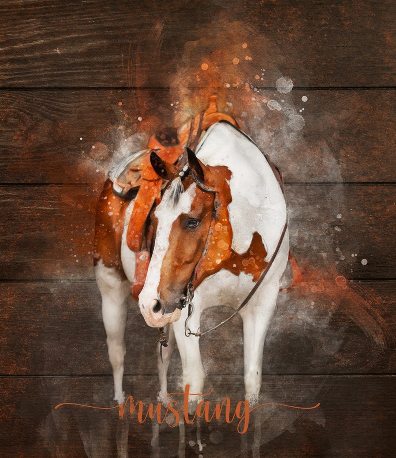 Custom Horse Portrait, Personalized Wooden Pattern Horse Portrait from Photo, Horse Loss Gift, Horse Wall Art, Equine Portrait image 6