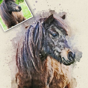 Custom Horse watercolour Custom Drawing Horse Portrait From Photo Personalized Sketch Art Custom Horse Digital Art Photo to Drawing